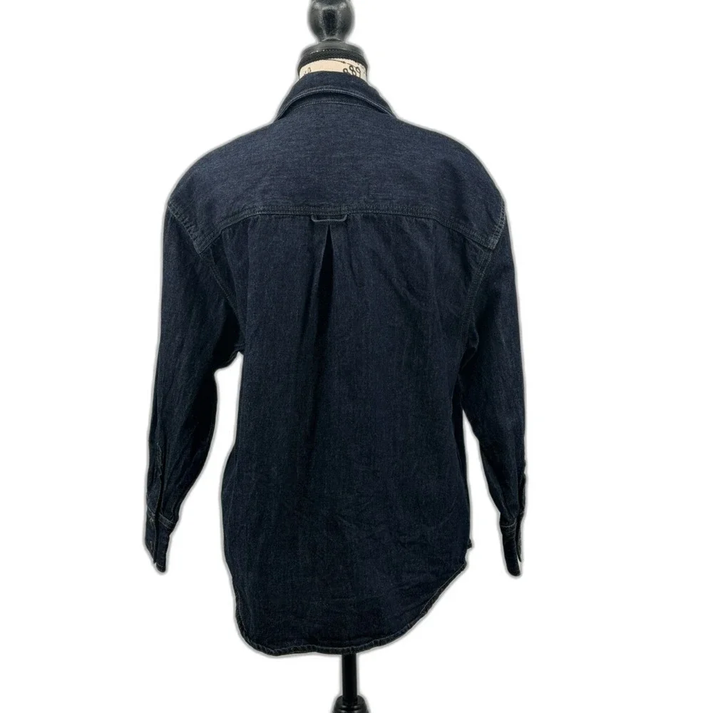 Old Navy 100% Cotton Heavy Denim Rancher Boyfriend Shirt Jacket XL Women Layer - Picture 6 of 11